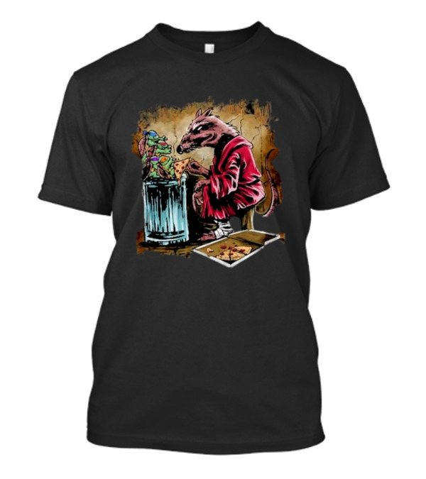 Pizza Time With Rat Mentor And Teenage Ninja Quartet T-Shirt