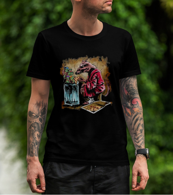 Pizza Time With Rat Mentor And Teenage Ninja Quartet T-Shirt