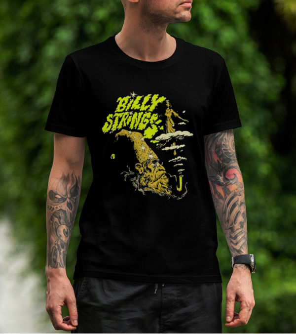 BILLY STRINGS Green Wizard Head Cloud Woman Fantasy Image T-Shirt