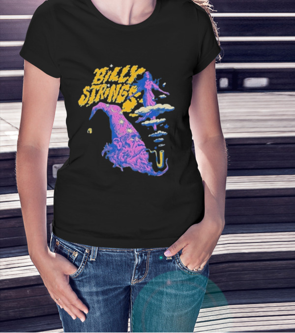 Billy Strings Wizard Head Psychedelic Clouds And Stars T-Shirt