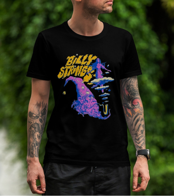 Billy Strings Wizard Head Psychedelic Clouds And Stars T-Shirt