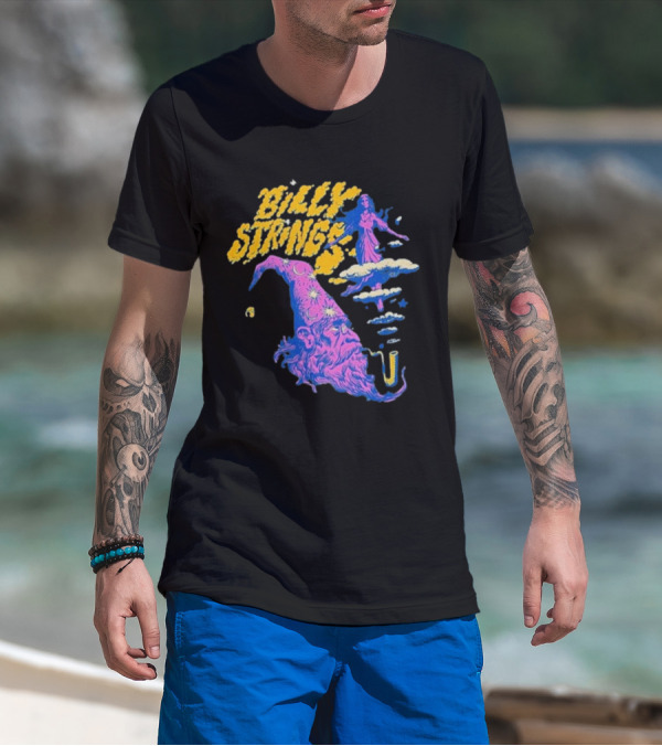 Billy Strings Wizard Head Psychedelic Clouds And Stars T-Shirt