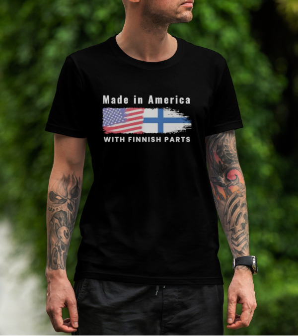 Made In America With Finnish Parts USA Finland Flags T-Shirt