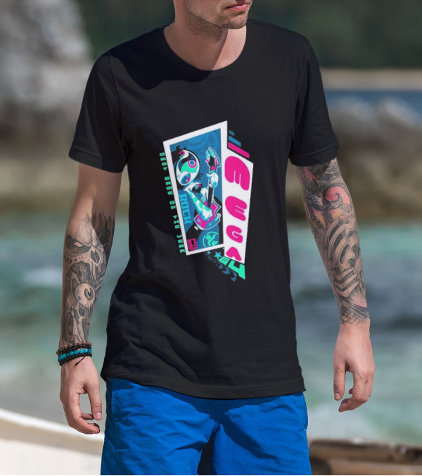 Mega64 Shred Neon Rocker Guitar Stars T-Shirt