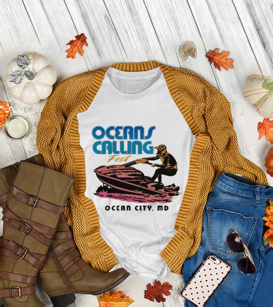 Oceans Calling Fest Ocean City MD Jetski T-Shirt