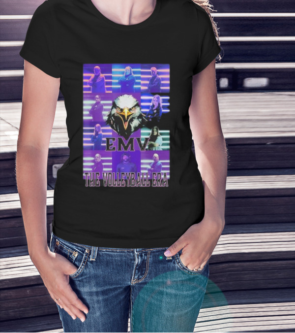 EMV The Volleyball Era Eagle Team Members In Neon Lights T-Shirt