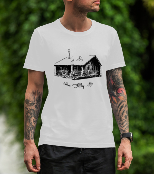 Felly Rustic Cabin Sketch T-Shirt