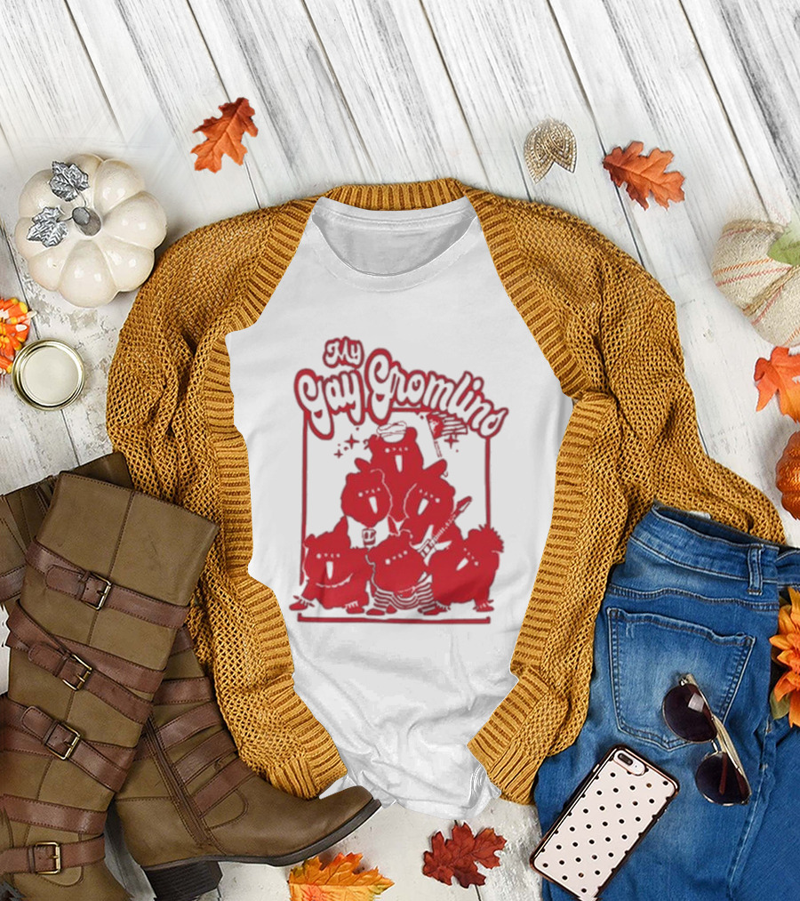 My Gay Gromlins 2024 Red Cartoon Characters with Instruments T-Shirt