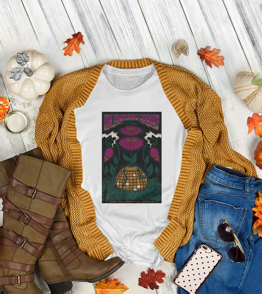 My Morning Jacket S.G. Goodman October 1 2024 Tennessee Theatre Knoxville TN Floral Disco Ball T-Shirt