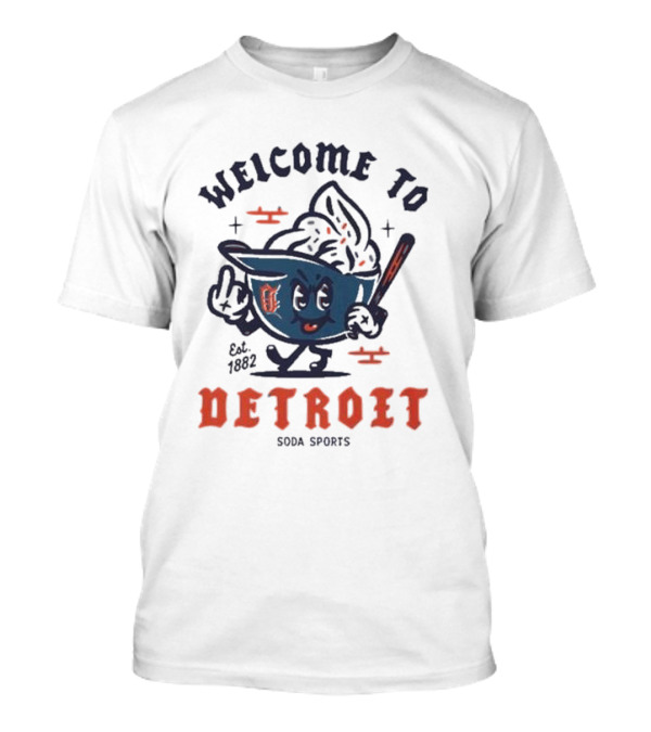 Welcome To Est 1882 Detroit Ice Cream Baseball Soda Sports T-Shirt