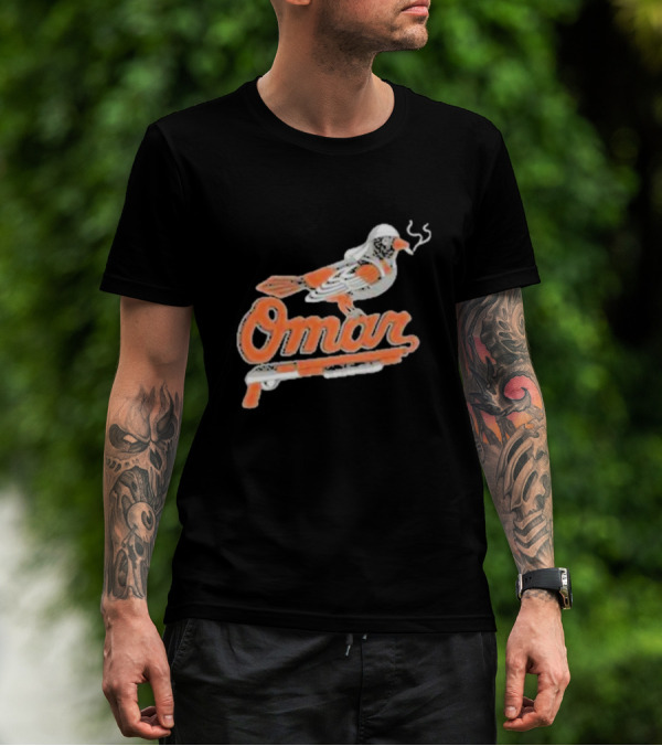 Omar The Wire Baltimore Oriole Bird Smoking Shotgun T-Shirt