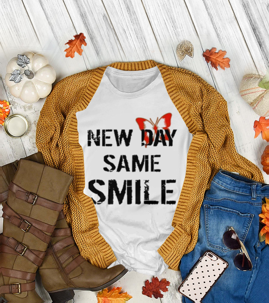 Aja Wilson New Day Same Smile Butterfly Red T-Shirt