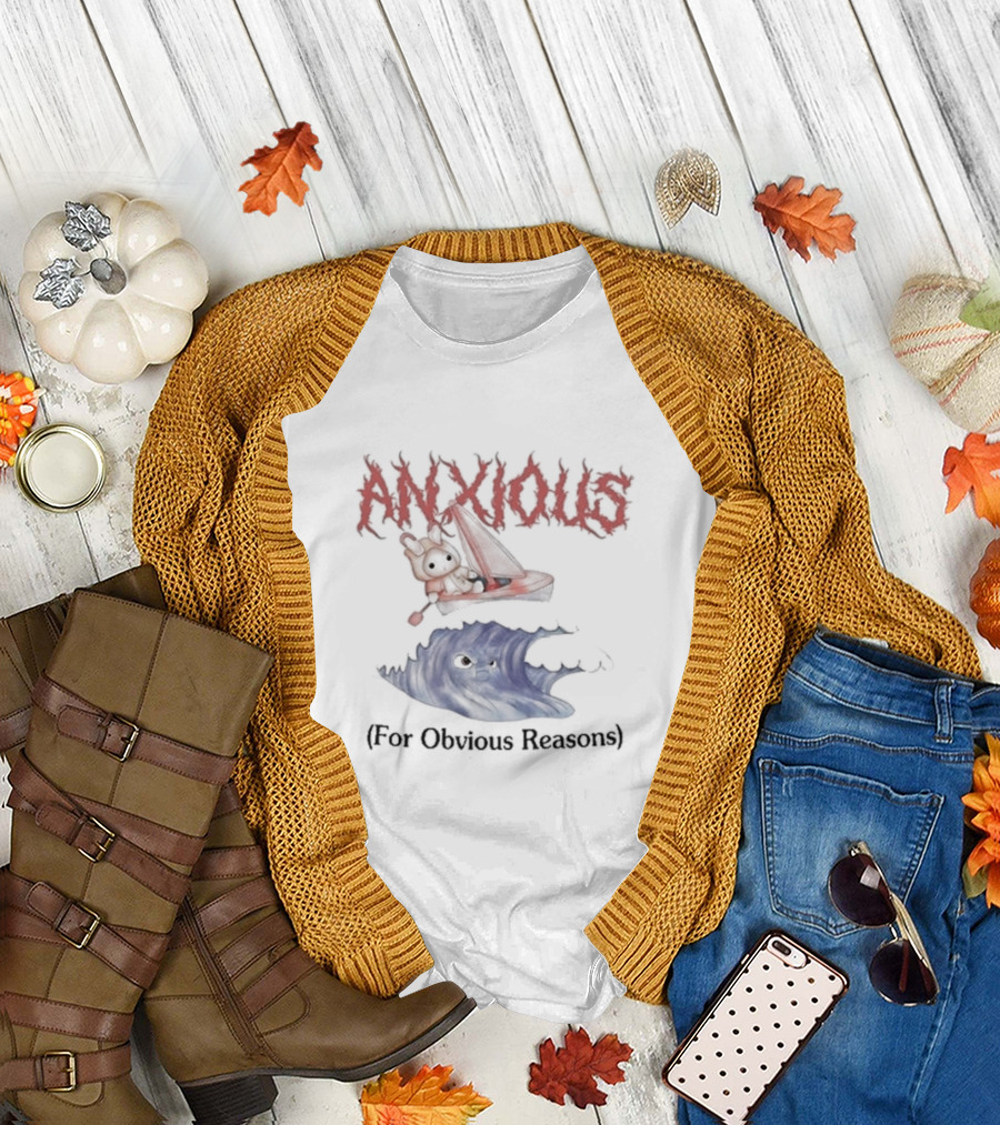 Anxious Bunny Sailing Over Angry Wave For Obvious Reasons T-Shirt