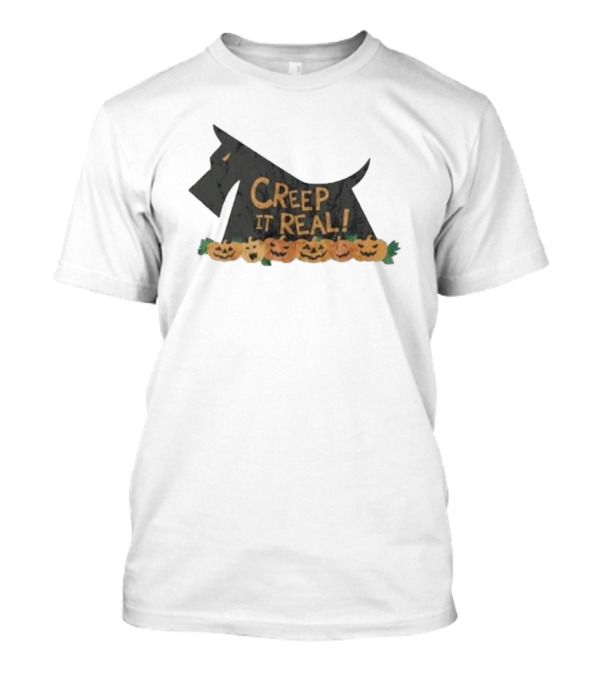 Creep It Real Terrier Pumpkins Halloween T-Shirt