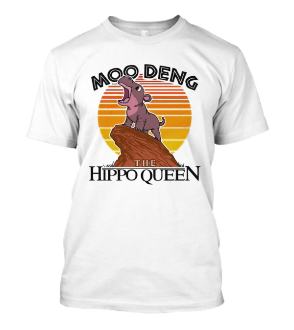 Moo Deng The Hippo Queen '24 Sunset Rock Cute T-Shirt
