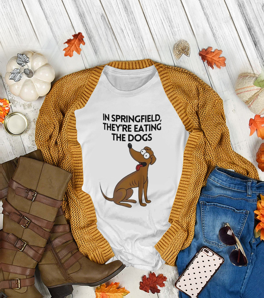 Springfield They're Eating The Dogs Funny Cartoon Dog T-Shirt