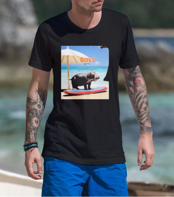 Boss On Vacation Hippo Beach Fun Series Summer T-Shirt