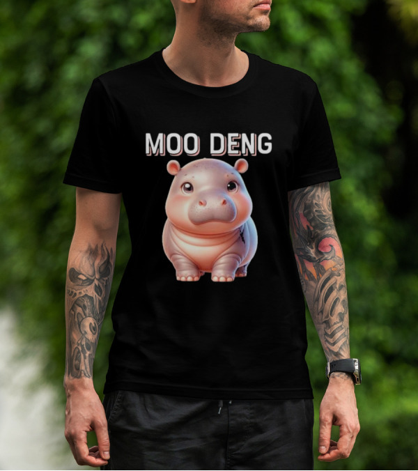 Moo Deng Cute Funny Baby Hippo Pygmy Hippopotamus T-Shirt
