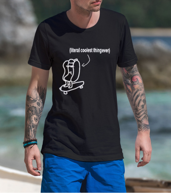 Fallenchungus Literal Coolest Thing Ever Skater Cartoon T-Shirt