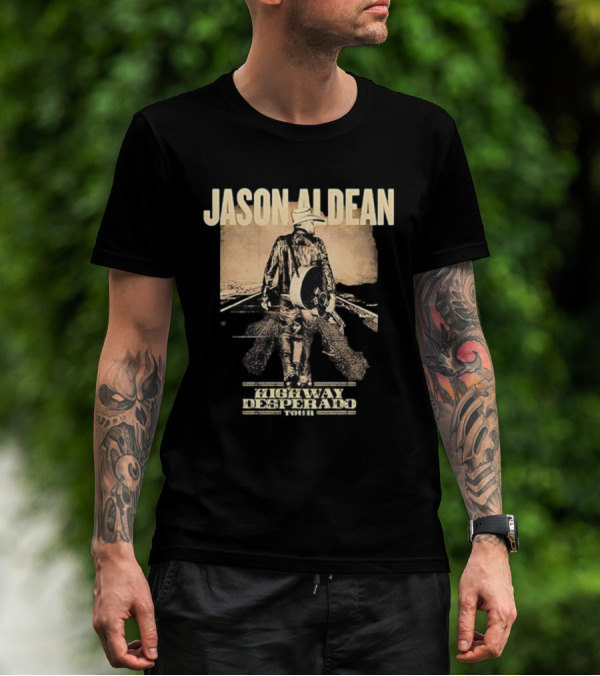 Jason Aldean Highway Desperado Tour Vintage Cowboy T-Shirt