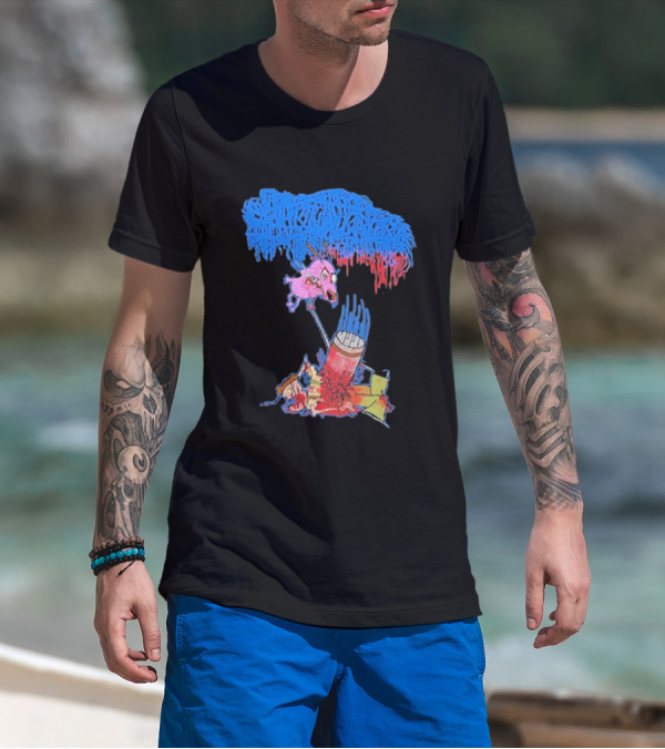 Moribund Art Sanguisugabogg Stupid Dog Psychedelic Cartoon Chaos T-Shirt