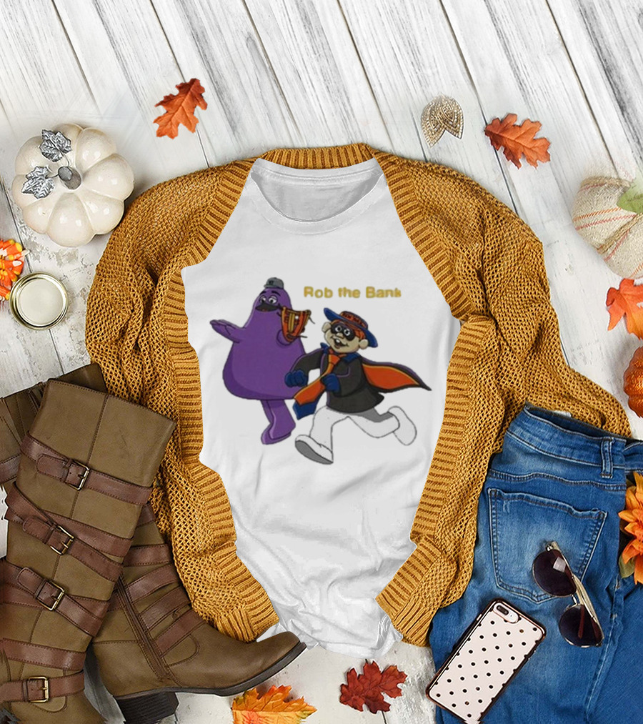 Rob The Bank New York with Masked Thief and Purple Sidekick T-Shirt