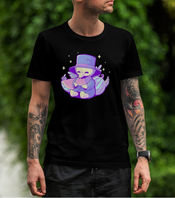 Plague Doctor Eating Watermelon Cute Kawaii T-Shirt