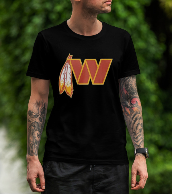 Dan W Quinn Washington Football Logo Icon W Feather T-Shirt