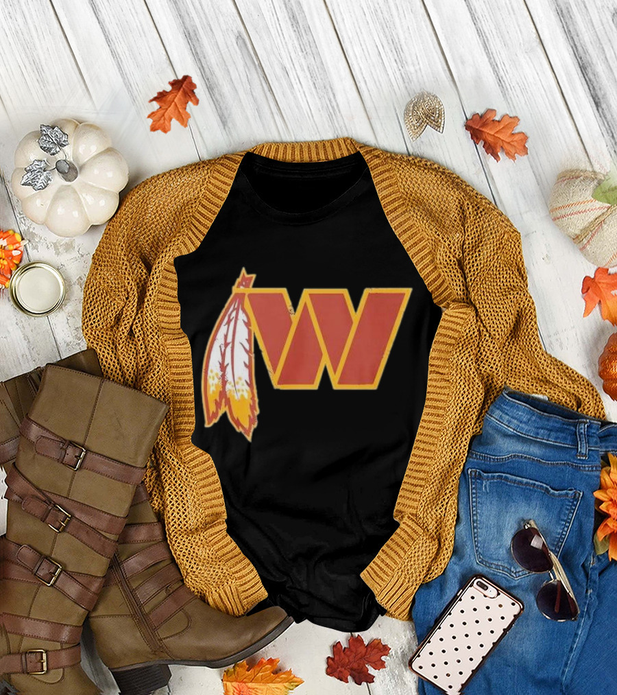 Dan W Quinn Washington Football Logo Icon W Feather T-Shirt