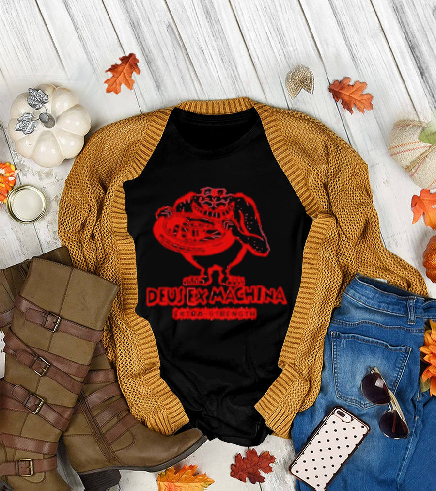 Deliciously Yours Deus Ex MaChina Extra Strength Monster with Steering Wheel T-Shirt