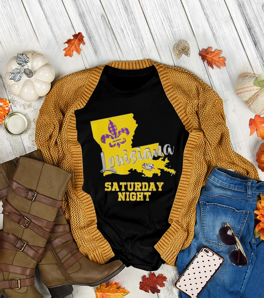 Louisiana Saturday Night LSU Tigers Fleur de Lis T-Shirt