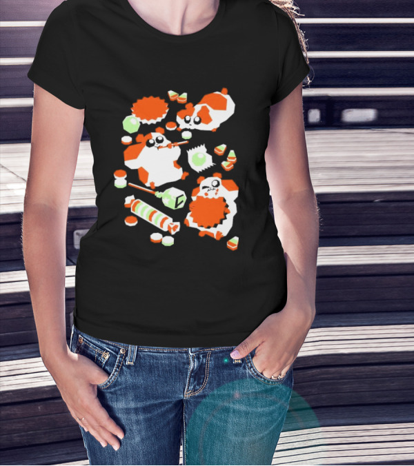 Trick Or Squeak Hamsters With Candy Madness Andy Kluthe T-Shirt