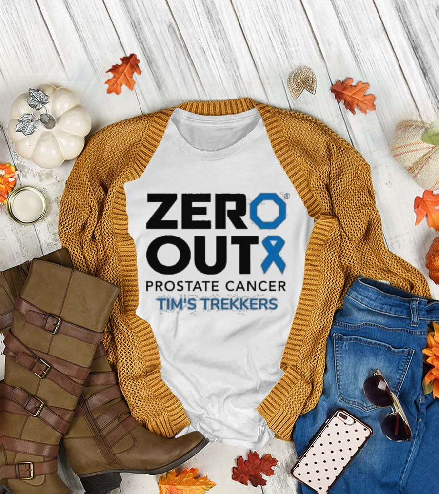 Zero Out Prostate Cancer Tim's Trekkers Awareness Blue T-Shirt
