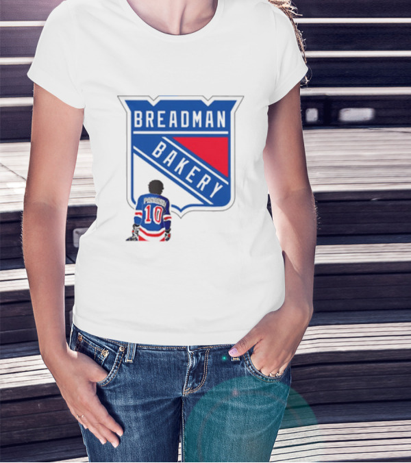 Breadman Bakery Artemi Panarin 10 True Blue New York Rangers Fan T-Shirt
