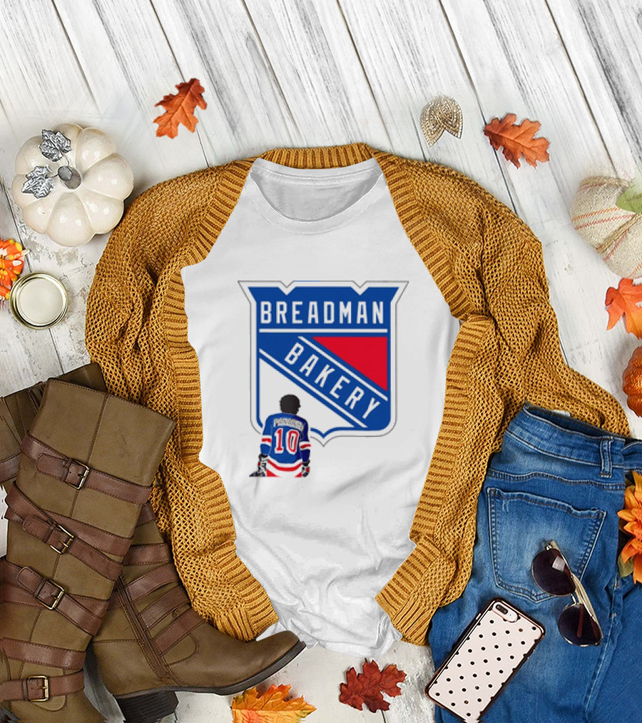Breadman Bakery Artemi Panarin 10 True Blue New York Rangers Fan T-Shirt