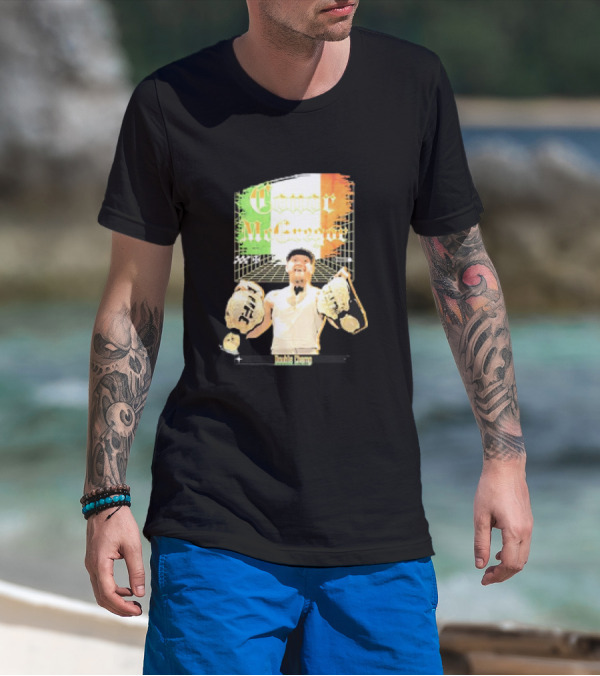 Conor McGregor Double Champ UFC Belt Irish Flag T-Shirt