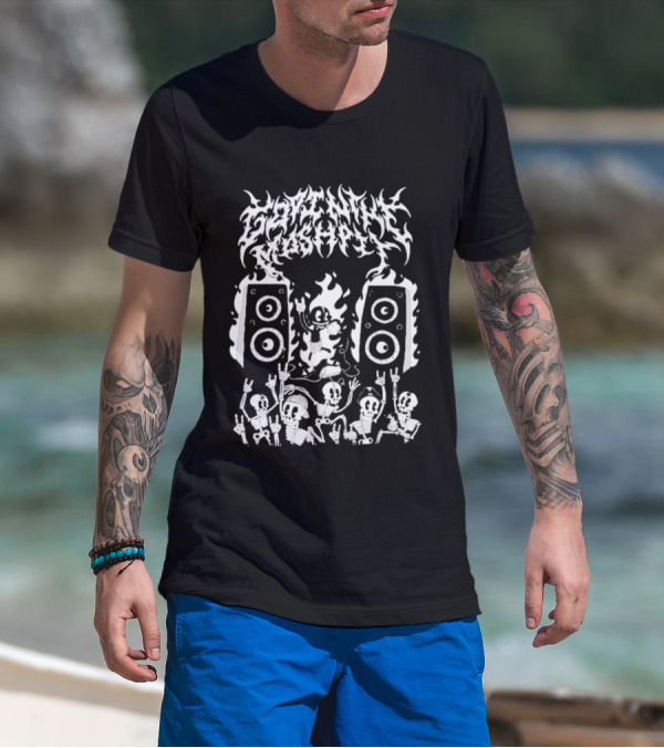 Lil Darkie Moshpit Skeletons With Speakers And Flames T-Shirt