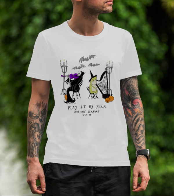 Play It By Fear Bill Crisafi Witch Skeleton Bats Boston Seaport Oct 18 T-Shirt