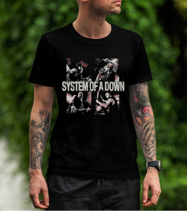 System Of A Down Band Performance Collage T-Shirt