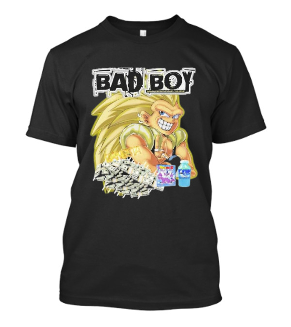 BAD BOY Sparking 2 Gotenks With Money And Blue Drink T-Shirt