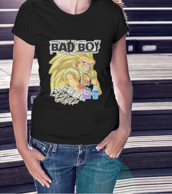 BAD BOY Sparking 2 Gotenks With Money And Blue Drink T-Shirt