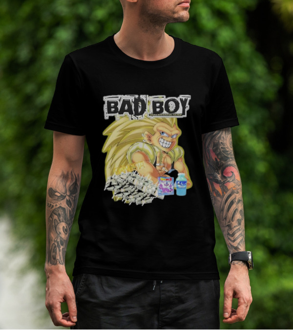 BAD BOY Sparking 2 Gotenks With Money And Blue Drink T-Shirt