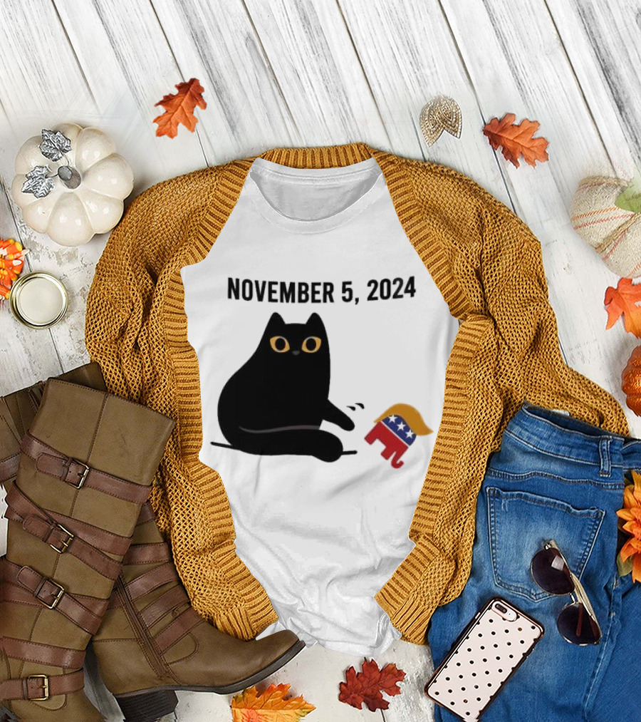 November 5 2024 Cat with Republican T-Shirt