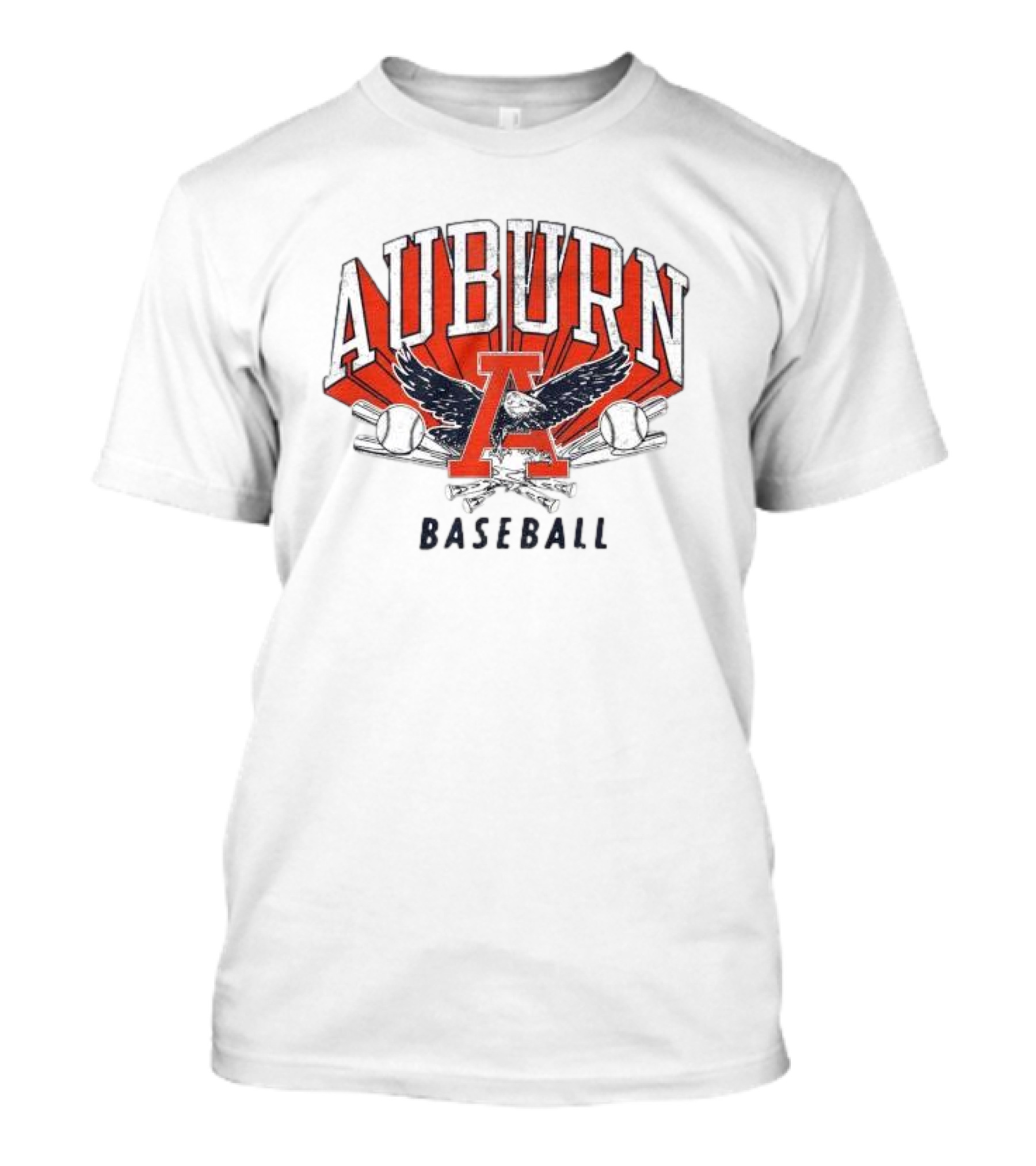 Auburn University Baseball Eagle Logo With Bats And Baseballs T-Shirt