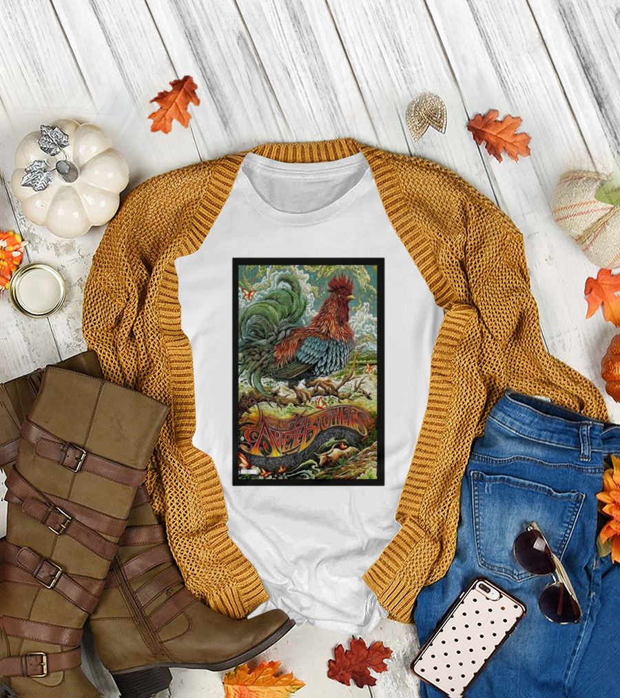 The Avett Brothers October 11 2024 Texas Trust CU Theatre Grand Prairie TX Rooster T-Shirt