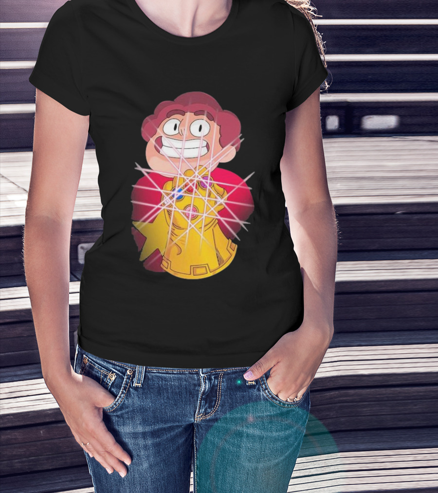 Steven Universe Wearing Infinity Gauntlet With Gems T-Shirt