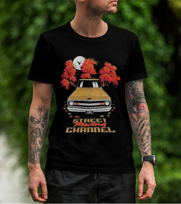 Street Racing Channel Fall Classic Car Autumn Moon T-Shirt
