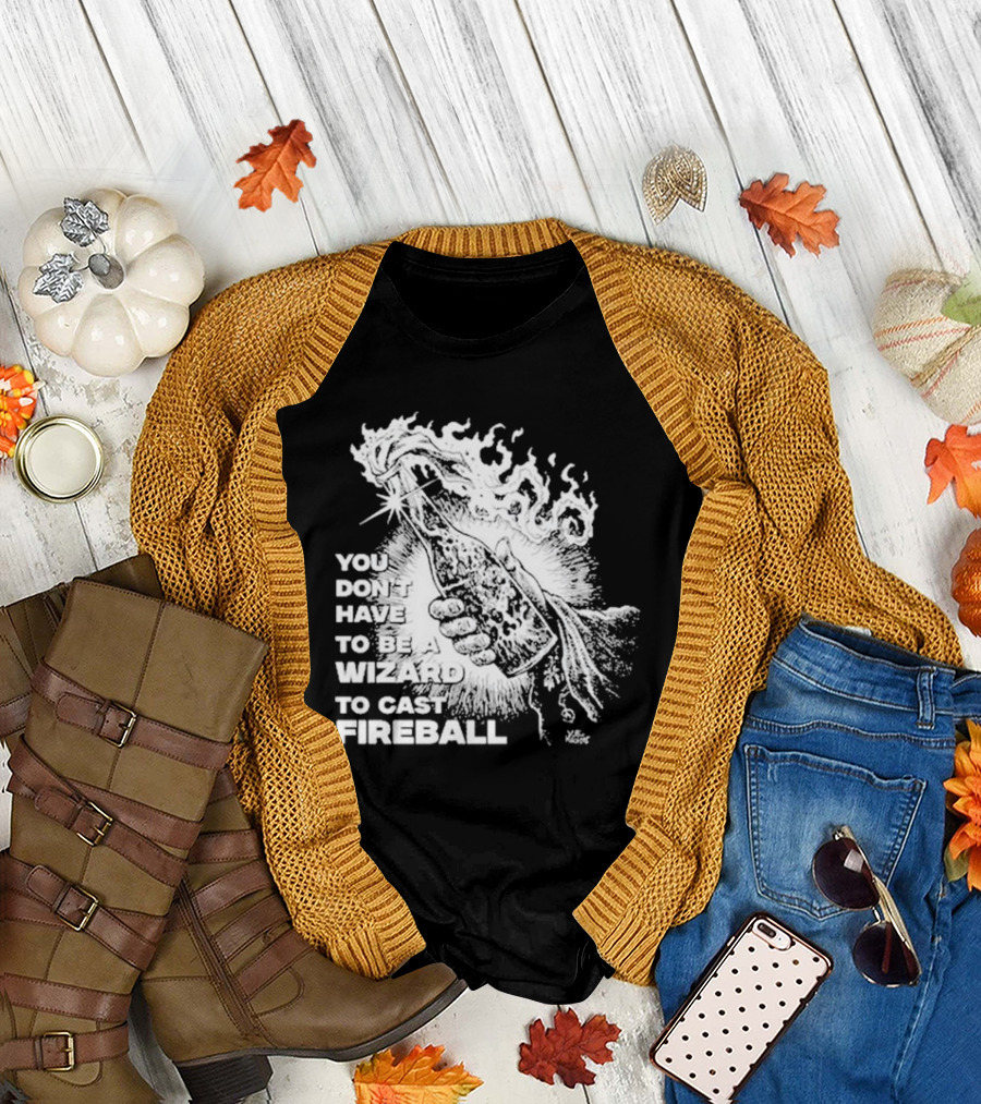 You Don't Have To Be A Wizard To Cast Fireball Diablo Macabre Flame Bottle T-Shirt