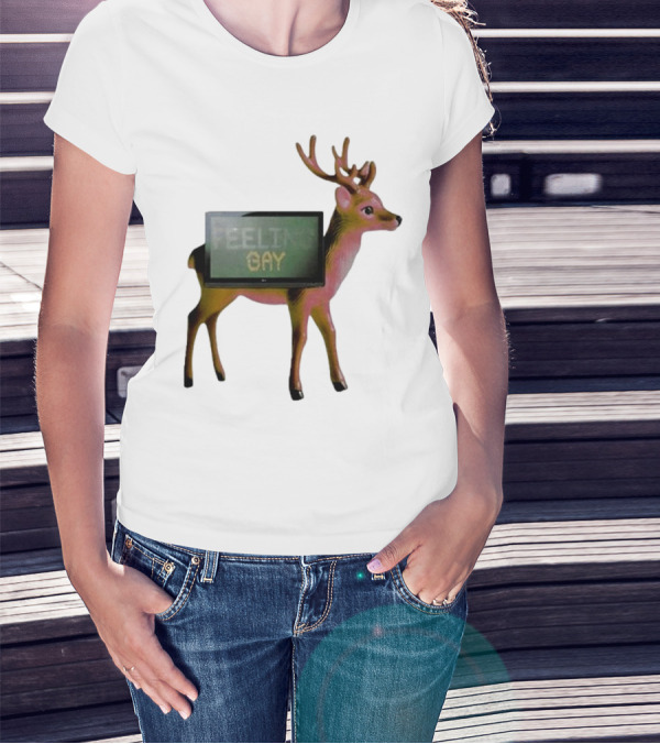 Jean Pierre Feeling Gay Deer With TV Screen T-Shirt