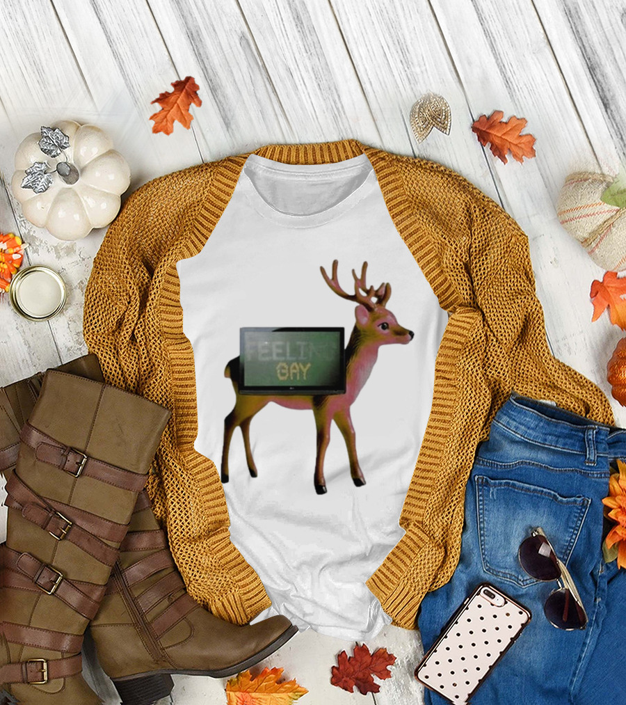 Jean Pierre Feeling Gay Deer with TV Screen T-Shirt